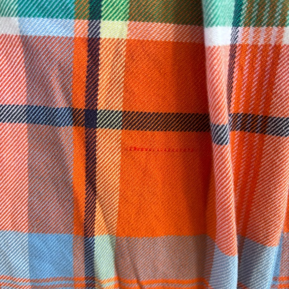 Ralph Lauren Blue Label Orange Flannel Button Down Top Sz 8 - Picture 9 of 9